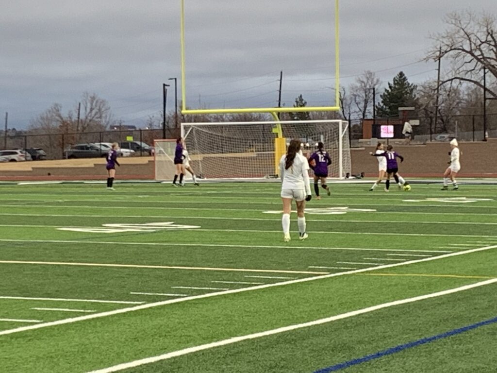 LHS tries to score on TJHS at first girls game.