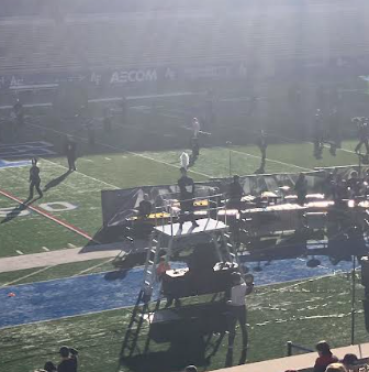 Drum Major Emily Valley stands ready.