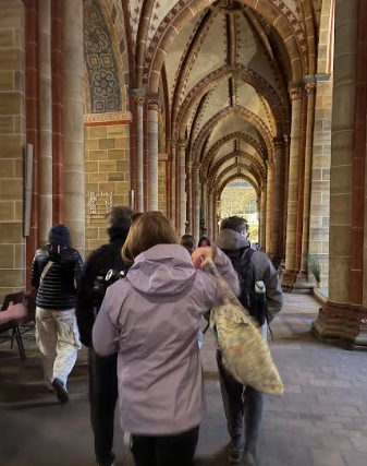 Germany students adventuring through a cathedral.