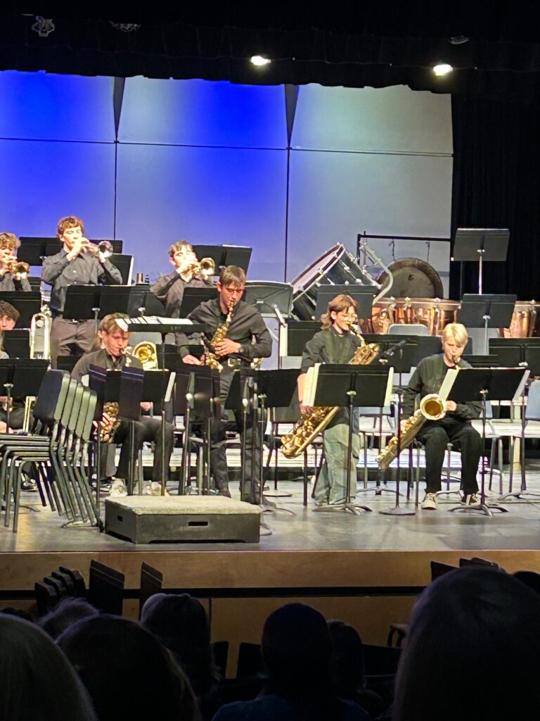 The band performs enthusiastically.