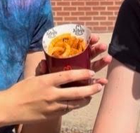 Arby's curly fries, darker and warmer in color, 4 stars.