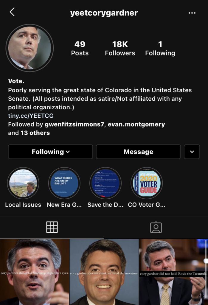 yeet cory gardner page