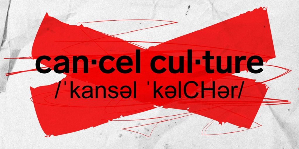 The phonetic spelling of cancel culture is marked with a large 'X'