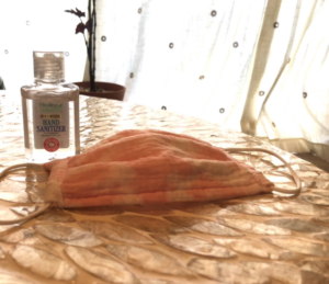 mask and hand sanitizer