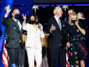 joe biden and kamala harris celebrate victory