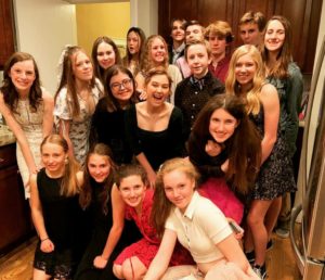 A group of students dressed for the Winter Dance