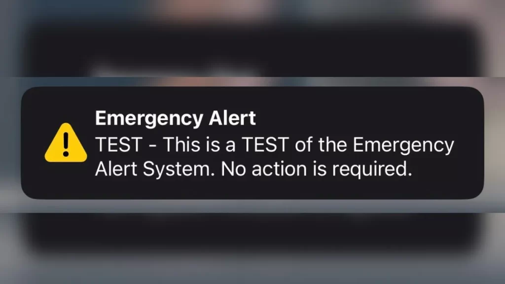 Emergency Alert Test Notification