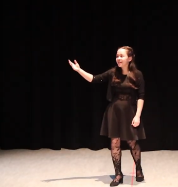 Victoria performing her pieces