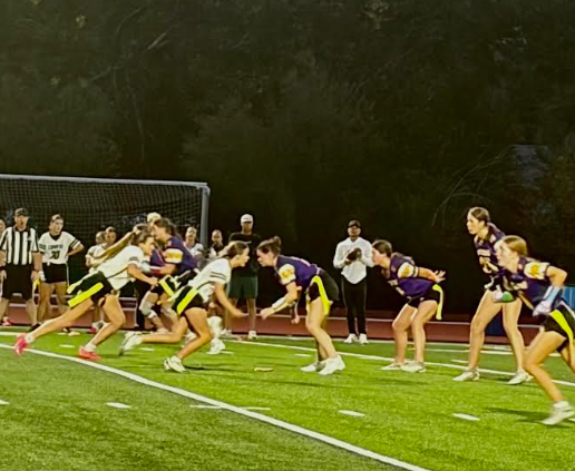 Girls' Flag Football lined up.